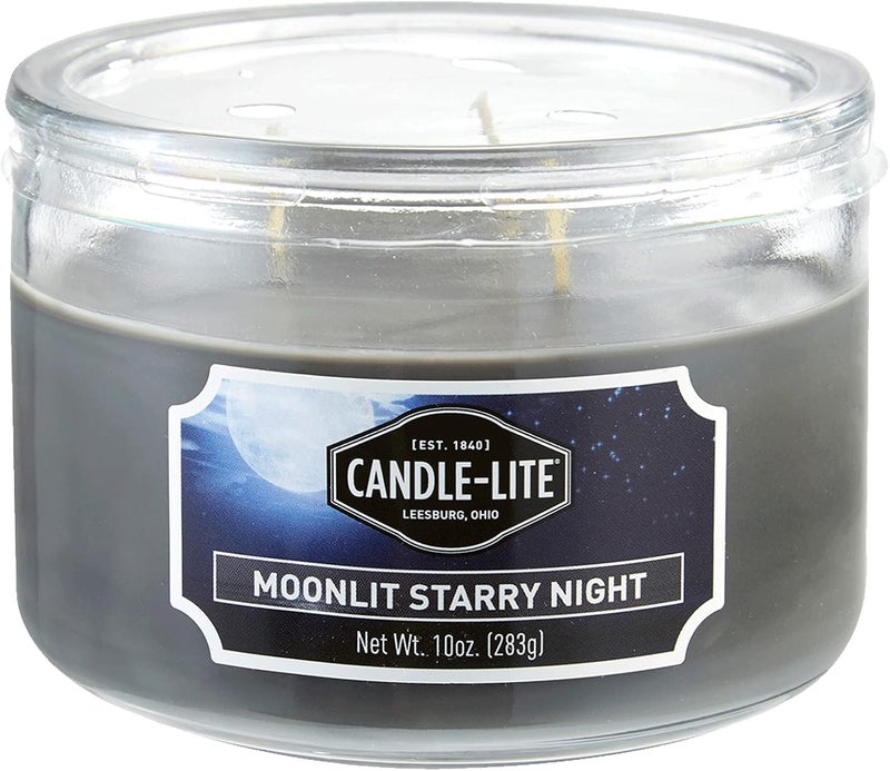 Candle-Lite Everyday Scented Moonlit Starry Night 3-Wick Jar Candle, 10 oz, Gray - Image 2