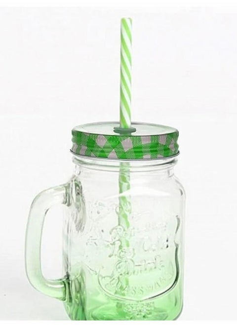 Cup with lid and juice sucker 450 ml