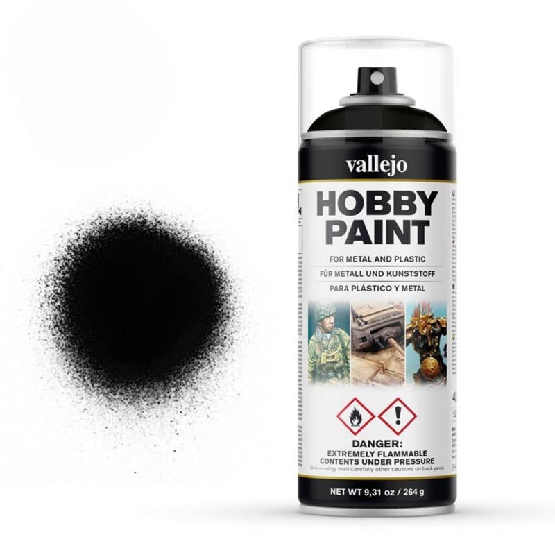 Vallejo - Hobby Paint Spray Basic Primer | Black 400 ml. (13.52 fl.oz.) | Perfect Matt and Self Levelling Finish - Image 3