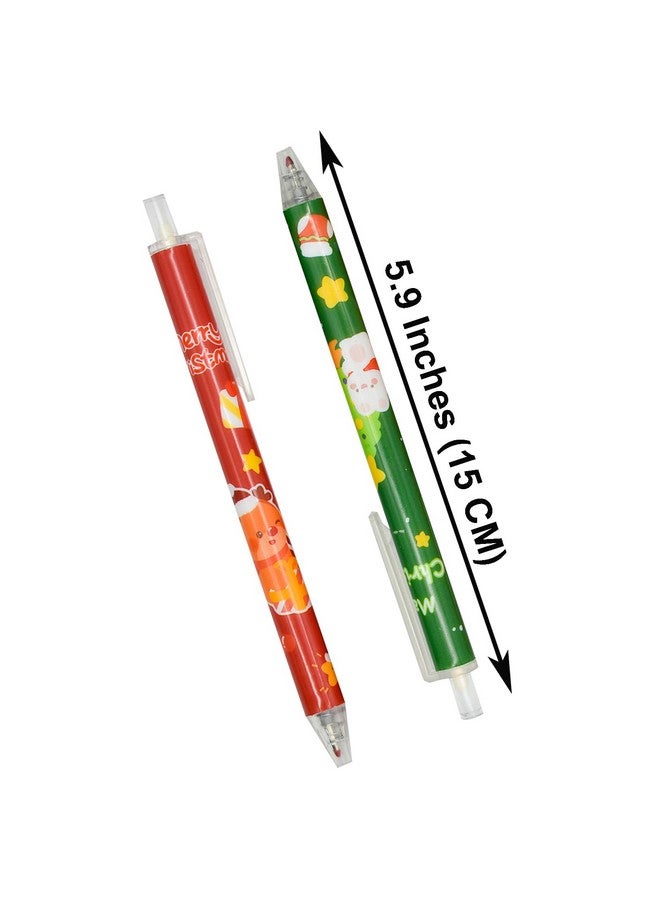 مايداهوي مجموعة أقلام جل عيد الميلاد من مايداهوي، 12 قطعة، أقلام طباعة قابلة للسحب، سانتا كلوز، أشجار عيد الميلاد، رجل الثلج، الأيائل، لونين، حبر أسود لحفلات المدرسة والطلاب - Image 2