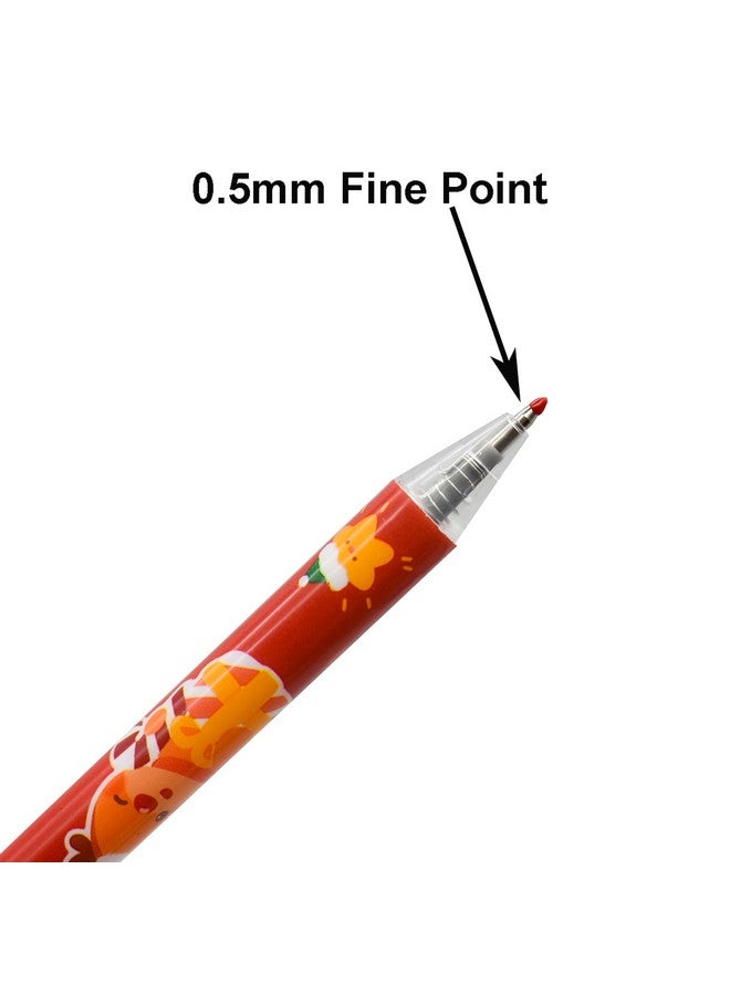 مايداهوي مجموعة أقلام جل عيد الميلاد من مايداهوي، 12 قطعة، أقلام طباعة قابلة للسحب، سانتا كلوز، أشجار عيد الميلاد، رجل الثلج، الأيائل، لونين، حبر أسود لحفلات المدرسة والطلاب - Image 4