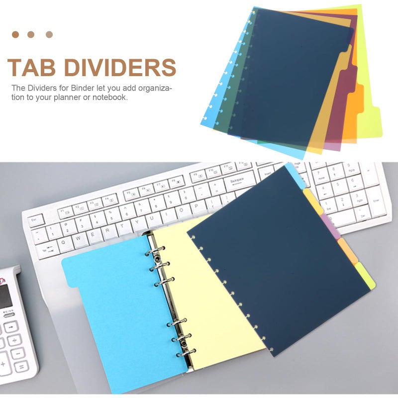 Discbound Notebook Dividers With Removable Tabs 11x8.5 Inch Frosted Plastic Multi Color Mushroom Hole - Image 4