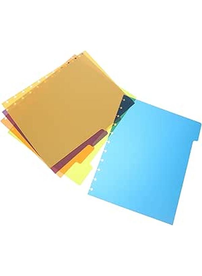Discbound Notebook Dividers With Removable Tabs 11x8.5 Inch Frosted Plastic Multi Color Mushroom Hole - Image 1