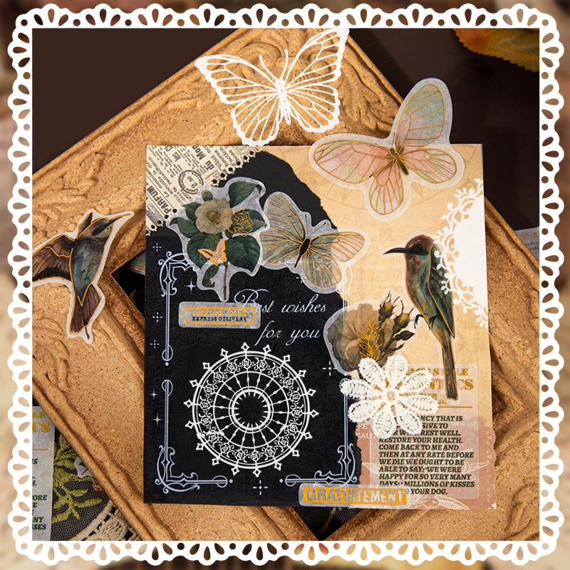 Anvin 30 Pcs Scrapbook Lace Paper Vintage Background Paper Cutouts Leaves, Frames, Flowers, Butterfly Hollow Decorative Paper for Scrapbooking, Junk Journal, Art Journaling, Card Making, Planner, DIY - Image 4