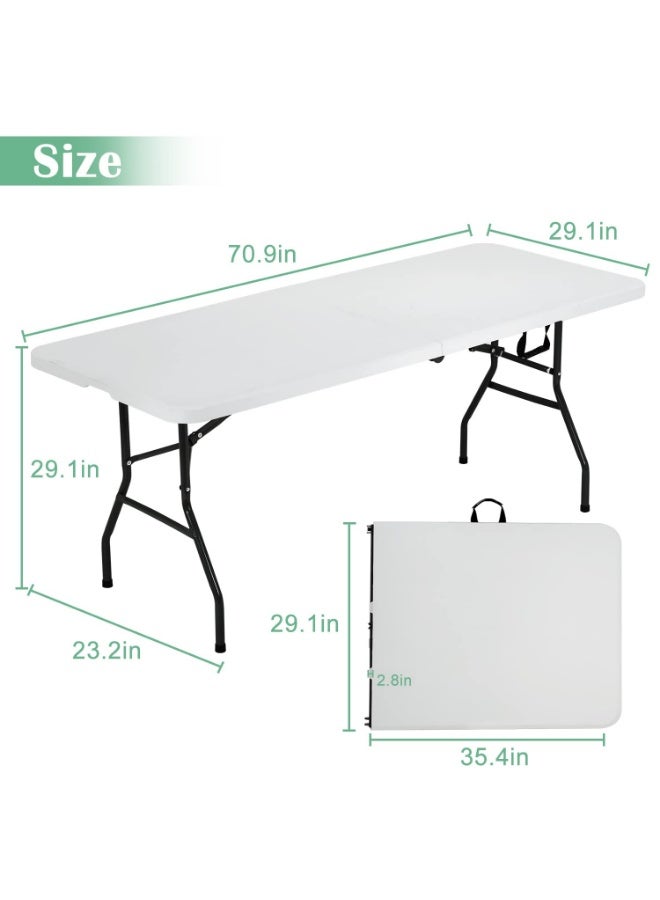 Arabest Foldable Lightweight Table, Durable Outdoor And Indoor Portable - White ,74.5 x 7.5 x 93 CM Folded , 180 x 74 x 74 Cm Unfolded - Image 3