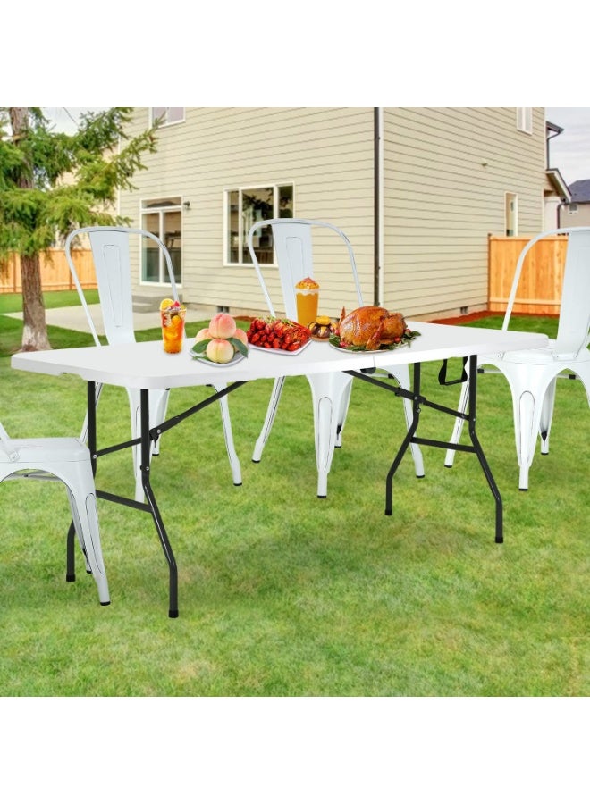Arabest Foldable Lightweight Table, Durable Outdoor And Indoor Portable - White ,74.5 x 7.5 x 93 CM Folded , 180 x 74 x 74 Cm Unfolded - Image 2