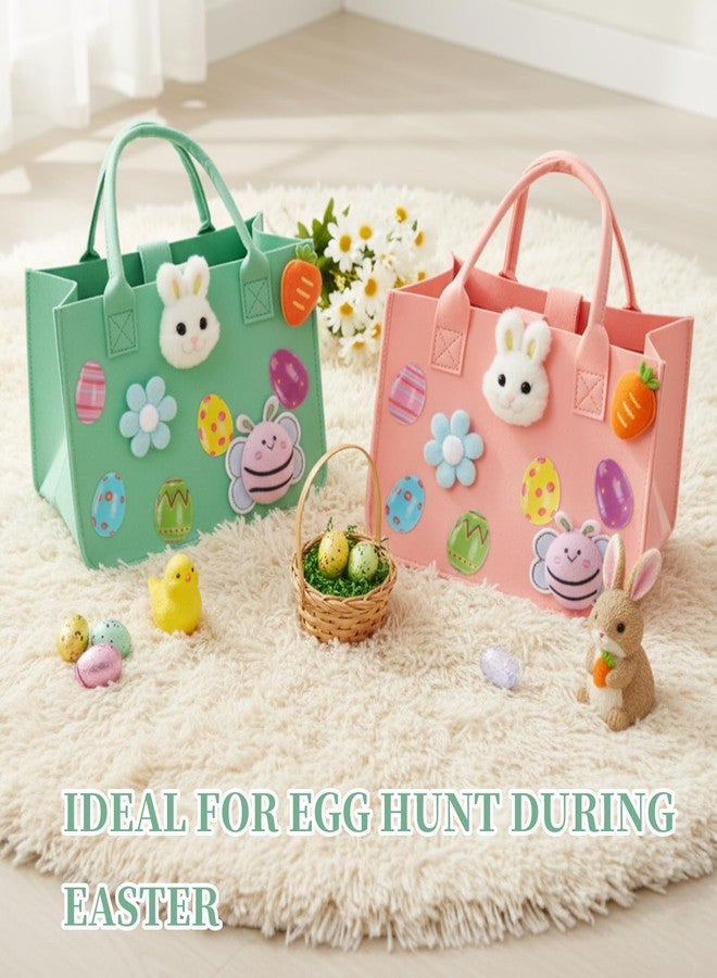 MIRJXB Easter Bags, Easter Gift Bags with Handles for Treat Storage, Easter Party Favors Bags in Felt Material, Set of 2 Reusable Holiday Decorations - Image 4