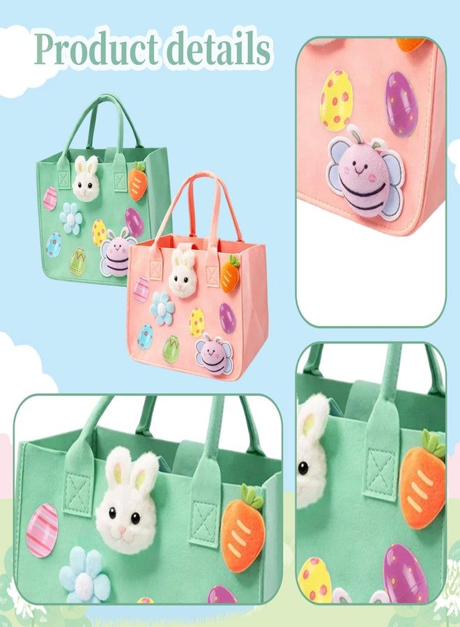 MIRJXB Easter Bags, Easter Gift Bags with Handles for Treat Storage, Easter Party Favors Bags in Felt Material, Set of 2 Reusable Holiday Decorations - Image 3
