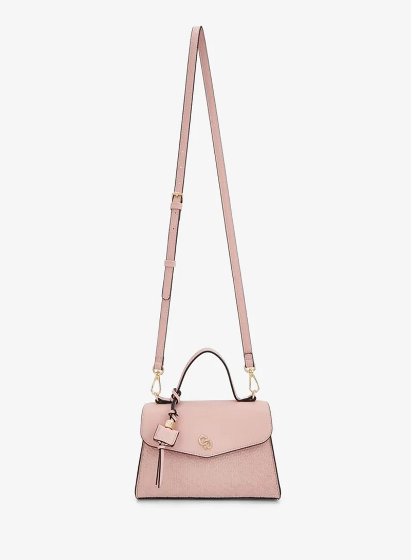 سيليست Monogram Embossed Satchel Bag With Detachable Strap