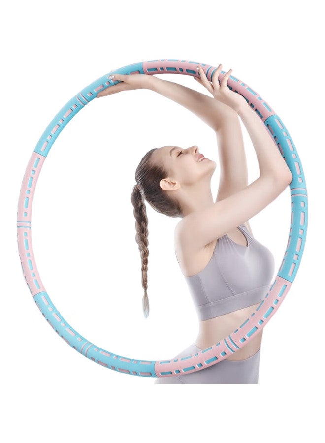Dweck حلقة هولا هوب ديويكي المثقلة للتمارين البطنية والخصر، للأطفال والبالغين، تشكيل، قابلة للفك، خصر قابل للتعديل، حلقة لياقة بدنية، زرقاء ووردية - Image 3