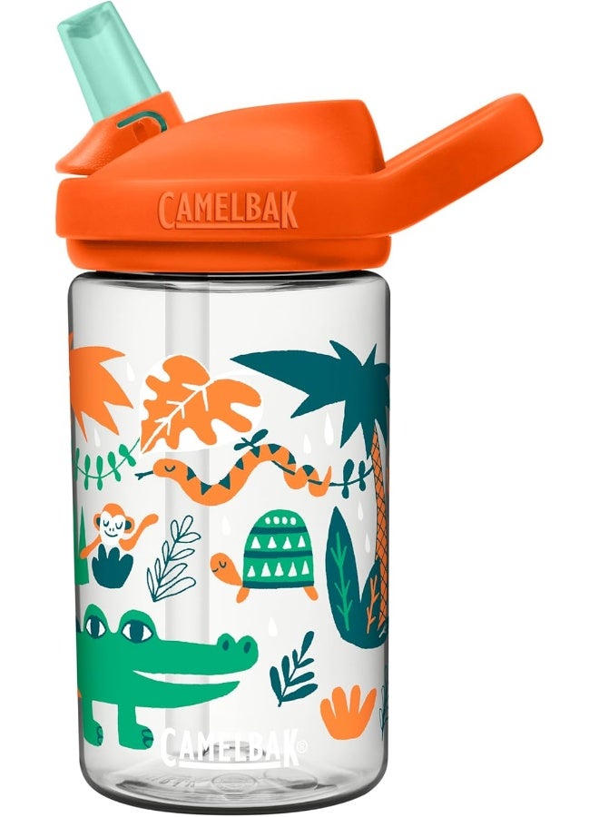 كاميلباك CamelBak Eddy+ Kids 14oz Reusable Water Bottle with Straw Lid – Jungle Animals Design - Image 1