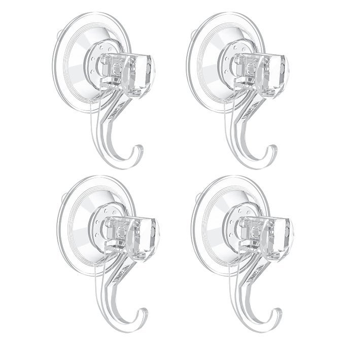 VISV SUCTION CUP HOOKS SMALL SHOWER SUCTION HOOKS HEAVY DUTY REMOVABLE AND REUSABLE CLEAR 4 PCS