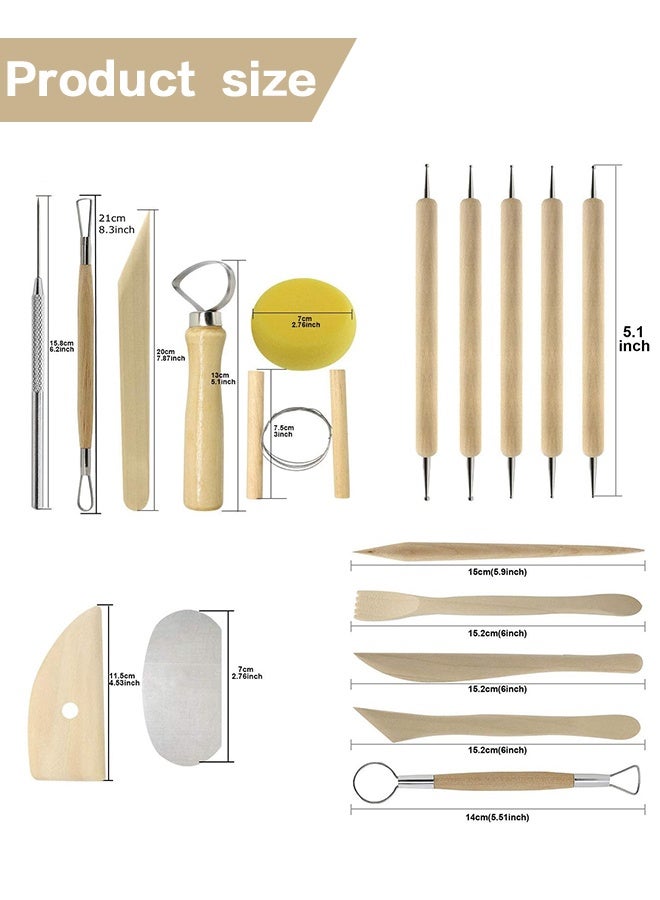 Organizer Pottery Sculpting Tools 32PCS Ceramic Clay Carving Tools Set for Beginners Expert Art Crafts Kid's After School Pottery Classes Club Children Students - Image 2