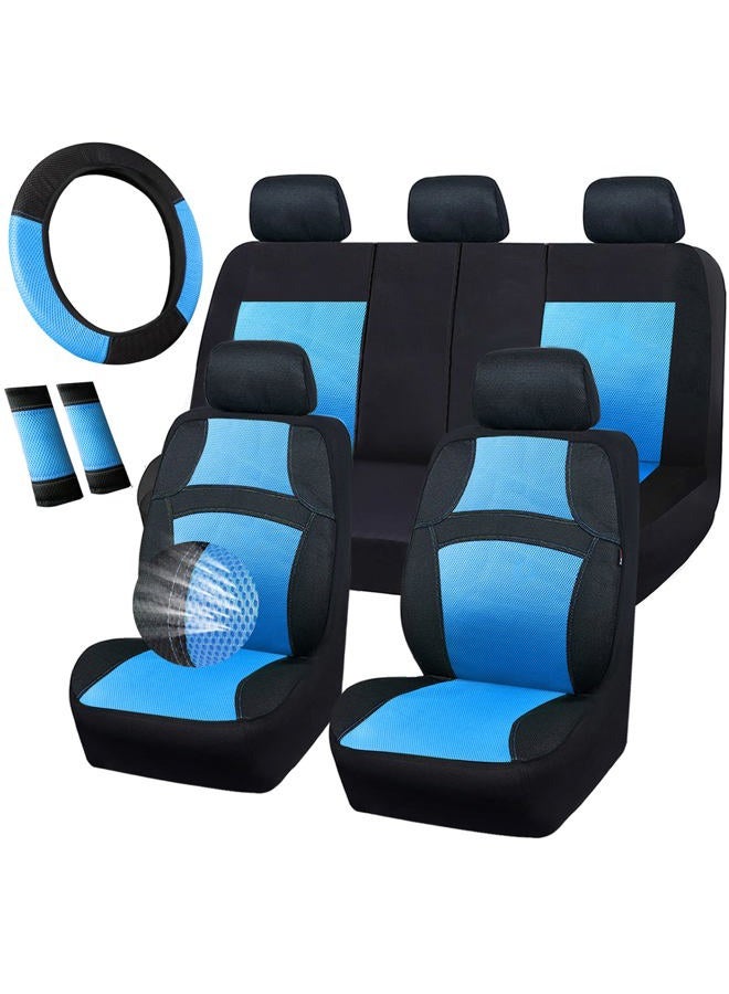 Rainbow Universal Fit Car Seat Cover -100% Breathable 14PCS Black zt-0022