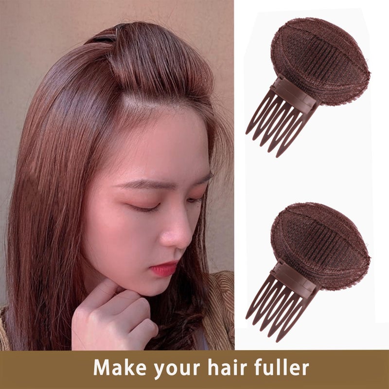 YOOOYOOO Hair Base Sponge Invisible Clip Comb Bump It Up Volume Tool False Pads Hair Bump Styling Insert Tool Extensions Accessories (Brown) - Image 4