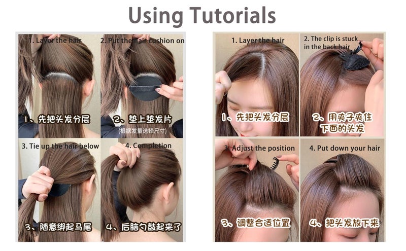 YOOOYOOO Hair Base Sponge Invisible Clip Comb Bump It Up Volume Tool False Pads Hair Bump Styling Insert Tool Extensions Accessories (Brown) - Image 5