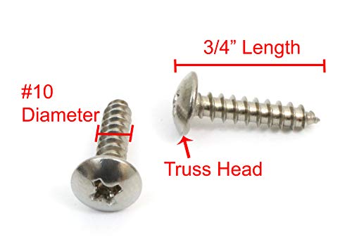 Bolt Dropper #10 x 3/4" Stainless Truss Head Phillips Wood Screw (100pc) 18-8 (304) Stainless Steel Screws by Bolt Dropper - Image 2