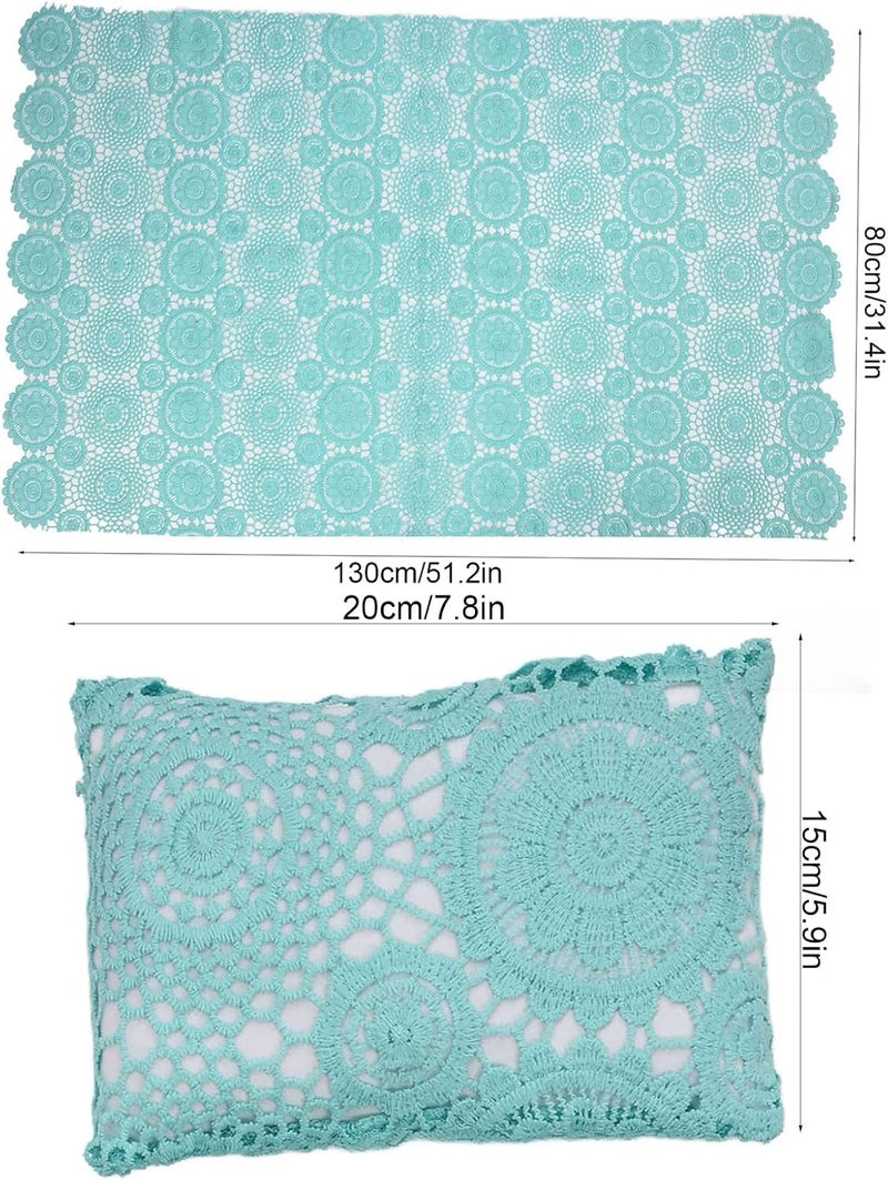 Newborn Shoot Wrap Lace Blanket, Baby Photography Prop, Soft Infant Photo Blanket with Headband, Elegant Lace Design for Newborn Photoshoot, for Baby Shower (Green) - Image 3