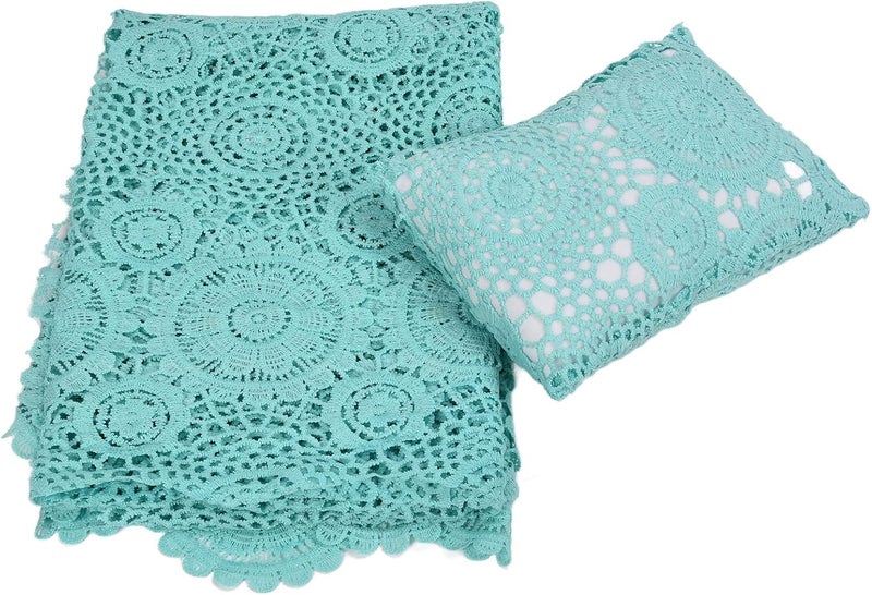 Newborn Shoot Wrap Lace Blanket, Baby Photography Prop, Soft Infant Photo Blanket with Headband, Elegant Lace Design for Newborn Photoshoot, for Baby Shower (Green) - Image 4