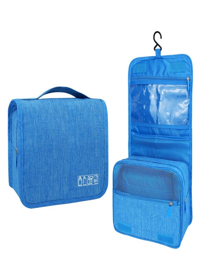 Lcsmaokin Large Capacity Toiletry Bag Travel Bag with Hanging Hook for Men and Women Waterproof Travel Cosmetic Bag Bathroom Storage Bag for Brushes Set, Full-Sized Shampoo, Toiletries, (Sky Blue) - Image 1