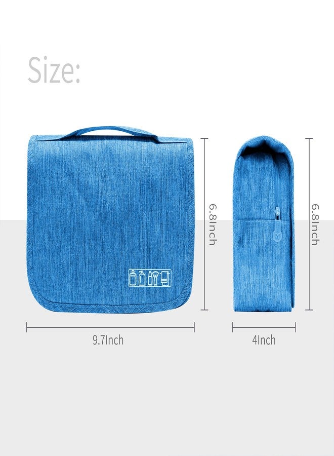 Lcsmaokin Large Capacity Toiletry Bag Travel Bag with Hanging Hook for Men and Women Waterproof Travel Cosmetic Bag Bathroom Storage Bag for Brushes Set, Full-Sized Shampoo, Toiletries, (Sky Blue) - Image 4