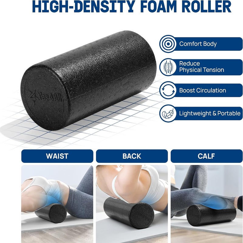Yes4All High-Density Round Back Roller Foam, Exercise Foam Roller for Yoga, Pilates & Stretching - 12, 18, 24, 36 inch - Image 3