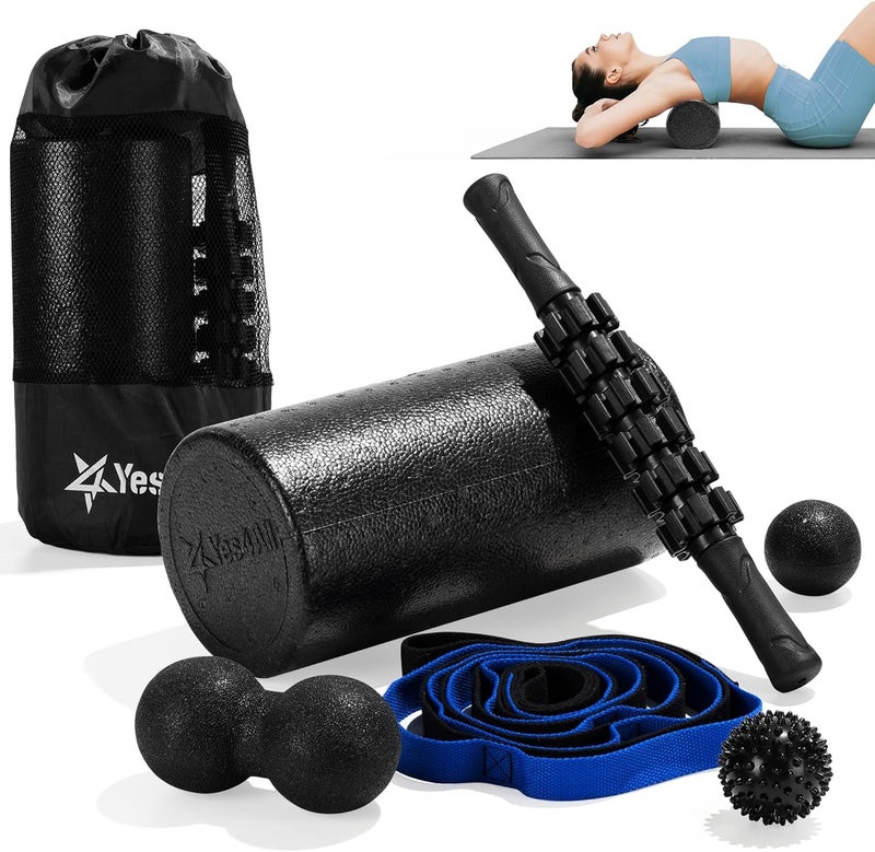 Yes4All High-Density Round Back Roller Foam, Exercise Foam Roller for Yoga, Pilates & Stretching - 12, 18, 24, 36 inch - Image 1