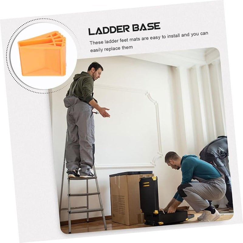 Orange Ladder Skid Rubber Feet Mats 8pcs Slip Resistant Pads Enhanced Grip Easy Installation Protect Floors - Image 4