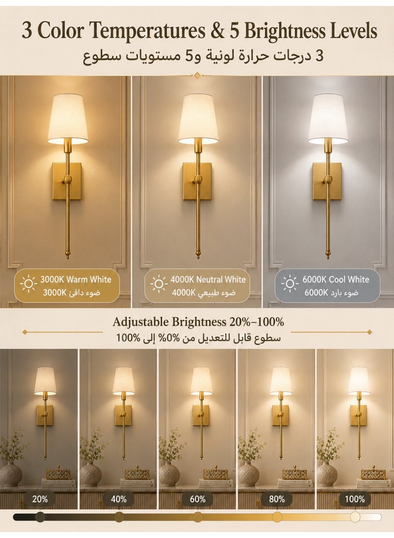 Three sheep 2 Pack Smart Wall Sconces, Rechargeable Battery LED Wall Lamps with Remote Control, Wall Mounted Sconce for Mirror Hallway Kitchen Bedroom Living Room Bathroom - Image 4