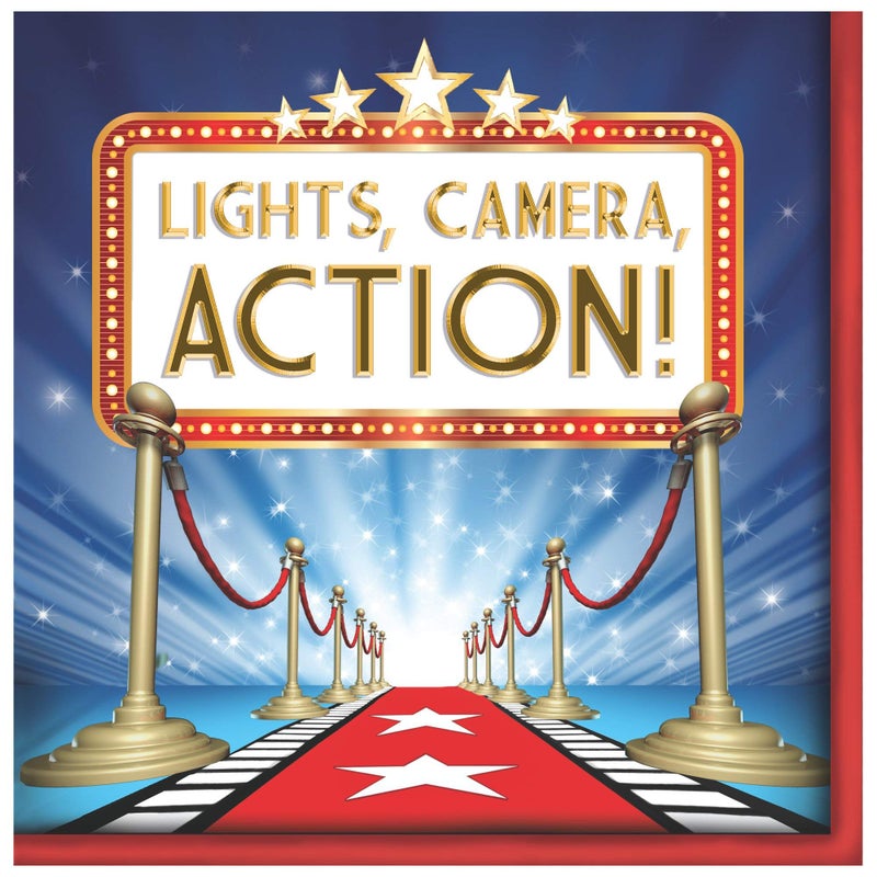 Creative Converting 16 Count Hollywood Lights Lunch Napkins RedBlueWhite 661607