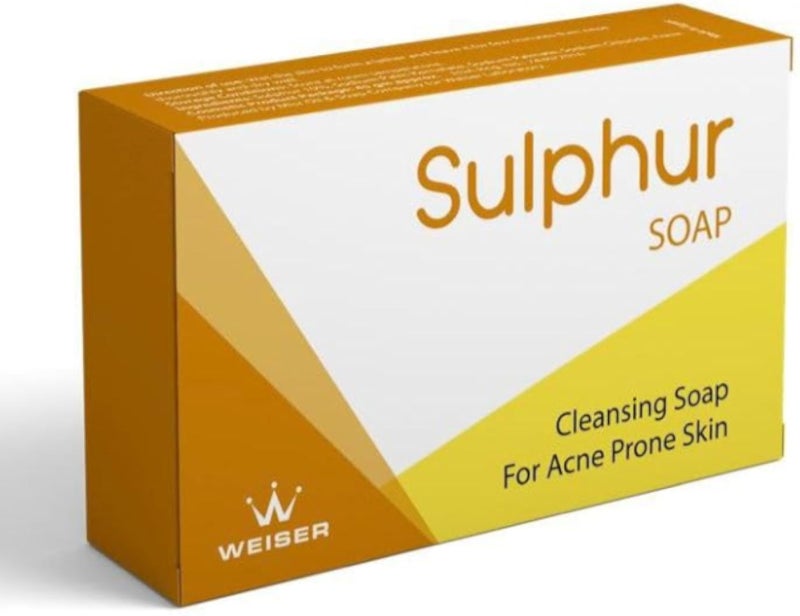 WEISER Sulphur Soap, Cleansing Soap for Acne Prone Skin 45GM