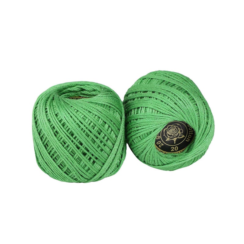 CORIOX Crochet Thread Set Of 10 Ball Crochet Cotton Thread Yarn For Knitting & Craft Making. Size 20 Gram 55 To 60 Mtr Approx (Green), 230 Gm - Image 3