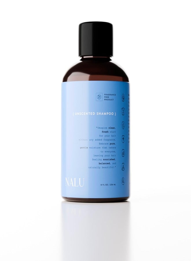 NALU Unscented Shampoo Infused with Organic Rosemary & Lavender Hydrosol. For Sensitive Scalp | Rejuvenating, Nourishing, Cleansing and Calming. All Hair Types, 8 Fl Oz. - Image 1