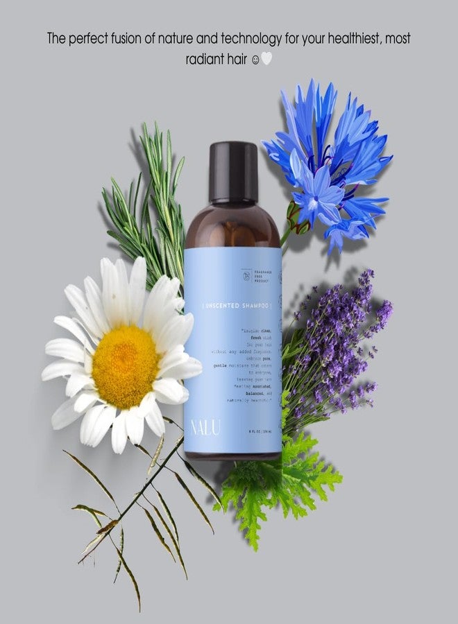 NALU Unscented Shampoo Infused with Organic Rosemary & Lavender Hydrosol. For Sensitive Scalp | Rejuvenating, Nourishing, Cleansing and Calming. All Hair Types, 8 Fl Oz. - Image 4