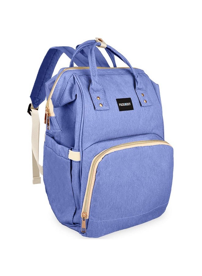 PACKNBUY Classic Diaper Bag for Mothers for Travel, Maternity Bag with Insulated Bottle Pockets, Water Resistant Baby Diaper Bag with Multiple Pockets for Newborn Baby Products (Blue) - Image 1