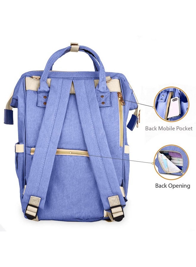 PACKNBUY Classic Diaper Bag for Mothers for Travel, Maternity Bag with Insulated Bottle Pockets, Water Resistant Baby Diaper Bag with Multiple Pockets for Newborn Baby Products (Blue) - Image 4