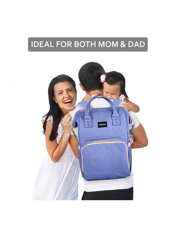 PACKNBUY Classic Diaper Bag for Mothers for Travel, Maternity Bag with Insulated Bottle Pockets, Water Resistant Baby Diaper Bag with Multiple Pockets for Newborn Baby Products (Blue) - Image 5