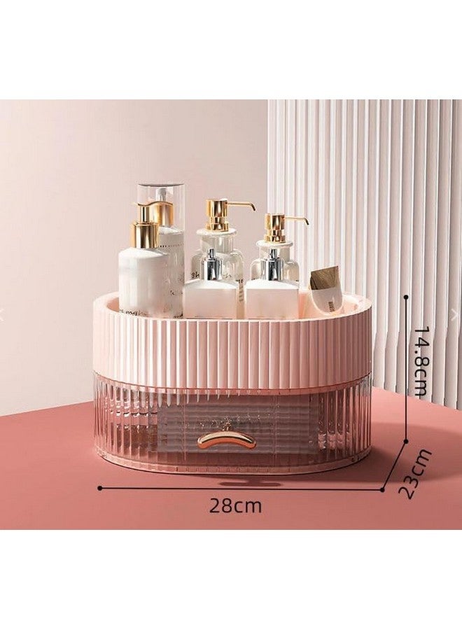 Dratal Makeup Storage Organizer, Makeup Storage Box with 2 -Layer Storage Box & Transparent Cover, Waterproof Cosmetics Skincare Organizer for Vanity, Portable Makeup Storage Box - Image 2