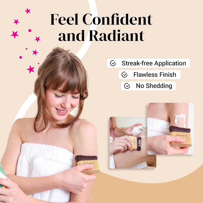 Keshima Self Tanner Brush, Large Tanning Brush for Face and Body, Kabuki Tan Applicator for Smooth and Even Coverage - Image 3