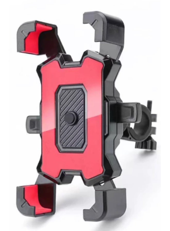 New electric vehicle mobile phone navigation bracket for motorcycles, electric bicycles, bicycles, and car-mounted fixed shockproof and anti-shake devices（red） - Image 1