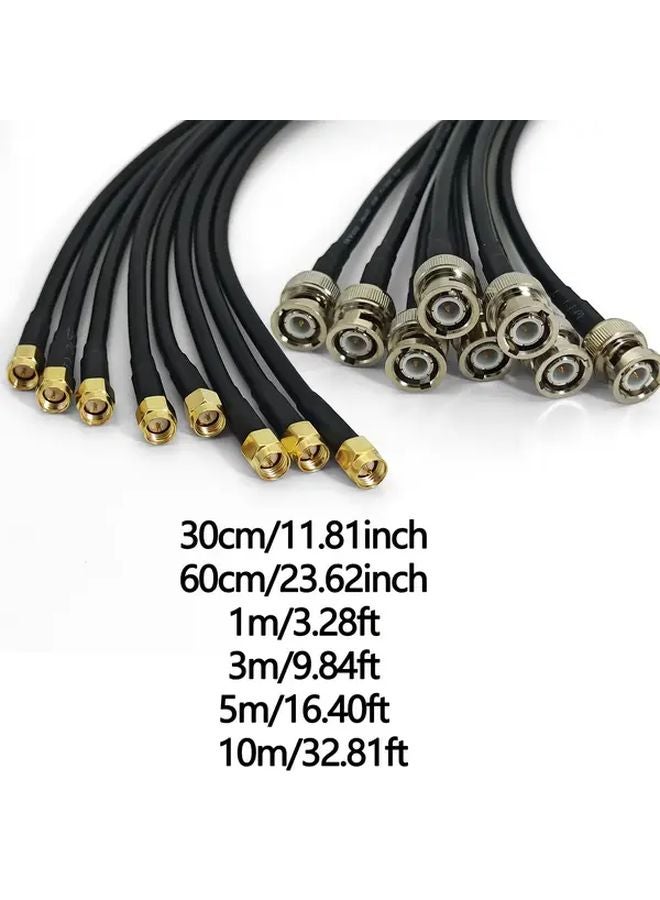 SMA to BNC Male Female RF Coaxial Cable Adapter 30cm 11 81 Inch 58 Ohm Gold Plated - Image 3