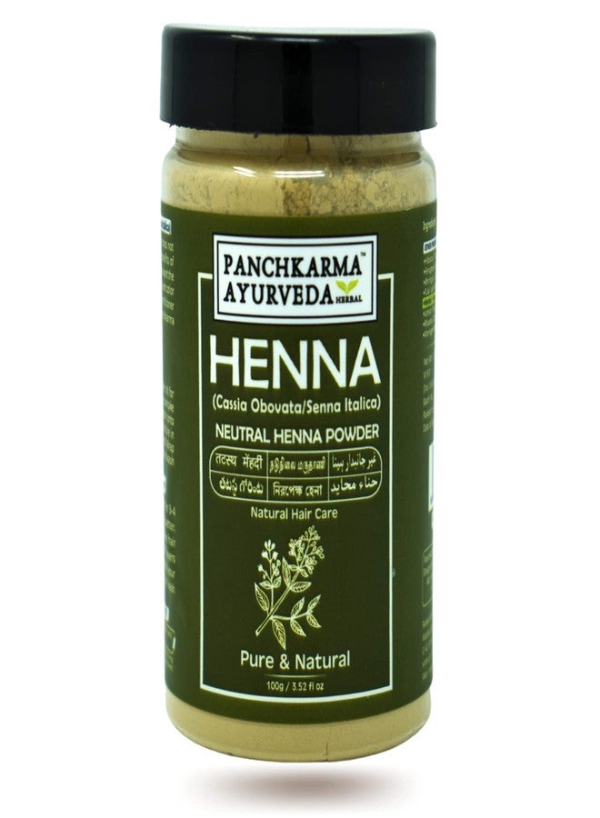 Panchkarma Ayurveda Herbal & Natural Neutral Henna Powder (Cassia Obovata/Senna Italica) For Hair Shine Hair Pack (100g) - Image 1