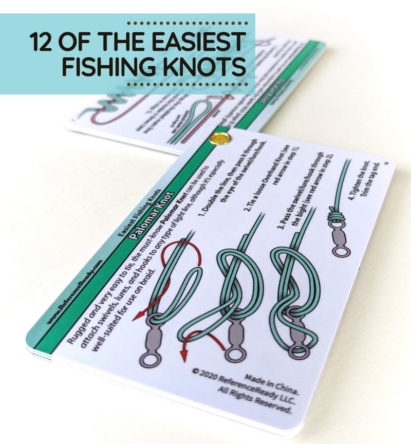 ReferenceReady Easiest Fishing Knots: Waterproof Guide on How to Tie 12 Simple Fishing Knots with Mini Carabiner, Perfect for Beginners - Image 3