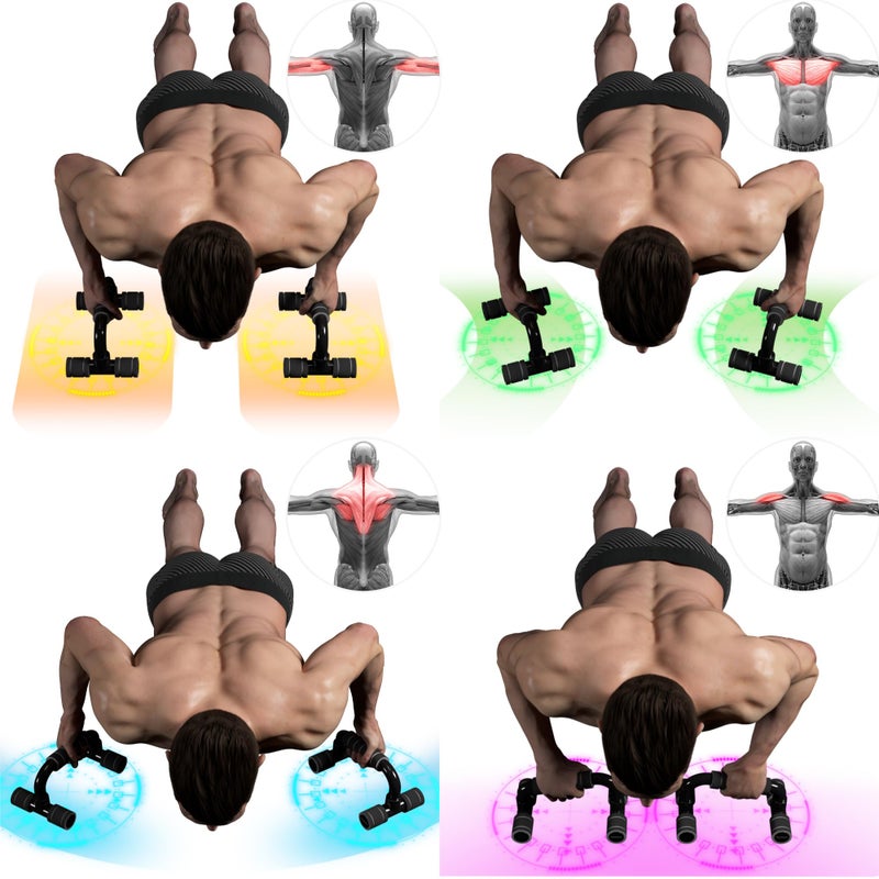 Readaeer Push Up Bars Gym Exercise Equipment Fitness 1 Pair Pushup Handles with Cushioned Foam Grip and Non-Slip Sturdy Structure Push Up Bars for Men & Women (Gray) - Image 2