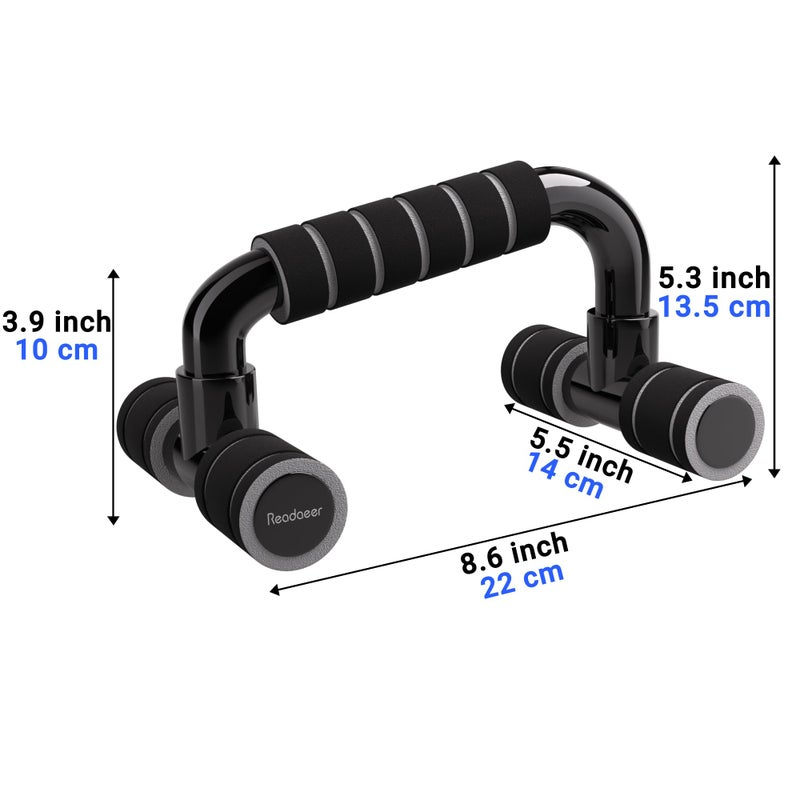 Readaeer Push Up Bars Gym Exercise Equipment Fitness 1 Pair Pushup Handles with Cushioned Foam Grip and Non-Slip Sturdy Structure Push Up Bars for Men & Women (Gray) - Image 5