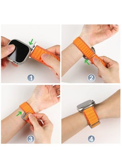 KASTWAVE Compatible for Apple Watch Ultra 49mm Wide Band, Textile Stretch Nylon Titanium G‑Hook Wristband Sport Strap for iWatch 49mm 45mm 44mm 42mm Series 8/7/6/SE/5/4/3/2/1 Men Bands  - Image 4