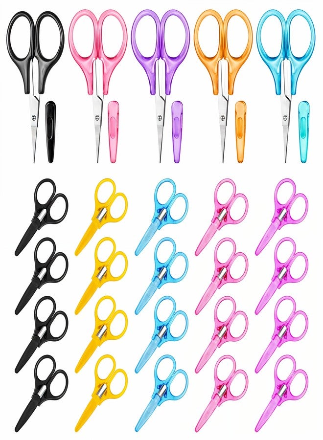 EupHHonycs Small Scissors All Purpose 3.5" Mini Detail Craft Scissors Set Stainless Steel Scissors with Protective Cover Tiny Scissors for Facial Hair Trimming Sewing Crafting DIY Projects (25 Pcs) - Image 1