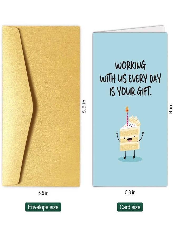 Chenive Funny Coworker Birthday Card, Birthday Card for Colleague Boss, Office Birthday Gifts for Work Friend, Working With Us Everyday Is Your Gift - Image 2