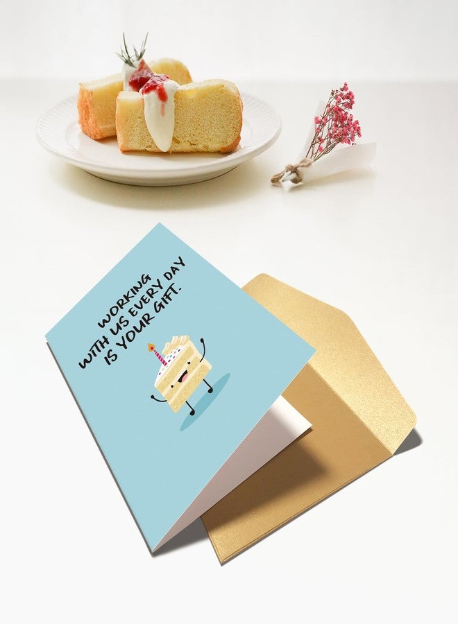 Chenive Funny Coworker Birthday Card, Birthday Card for Colleague Boss, Office Birthday Gifts for Work Friend, Working With Us Everyday Is Your Gift - Image 5