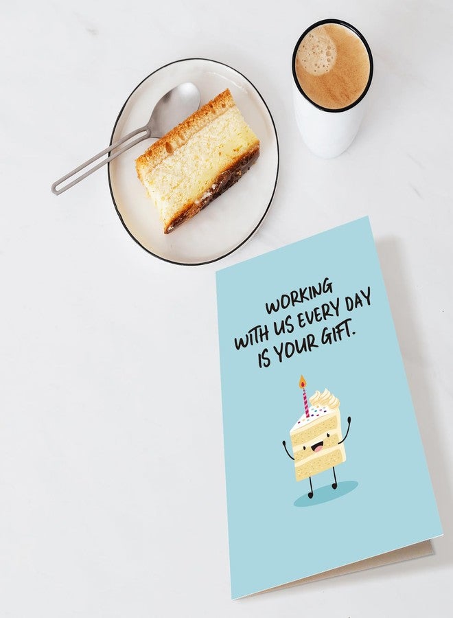 Chenive Funny Coworker Birthday Card, Birthday Card for Colleague Boss, Office Birthday Gifts for Work Friend, Working With Us Everyday Is Your Gift - Image 4